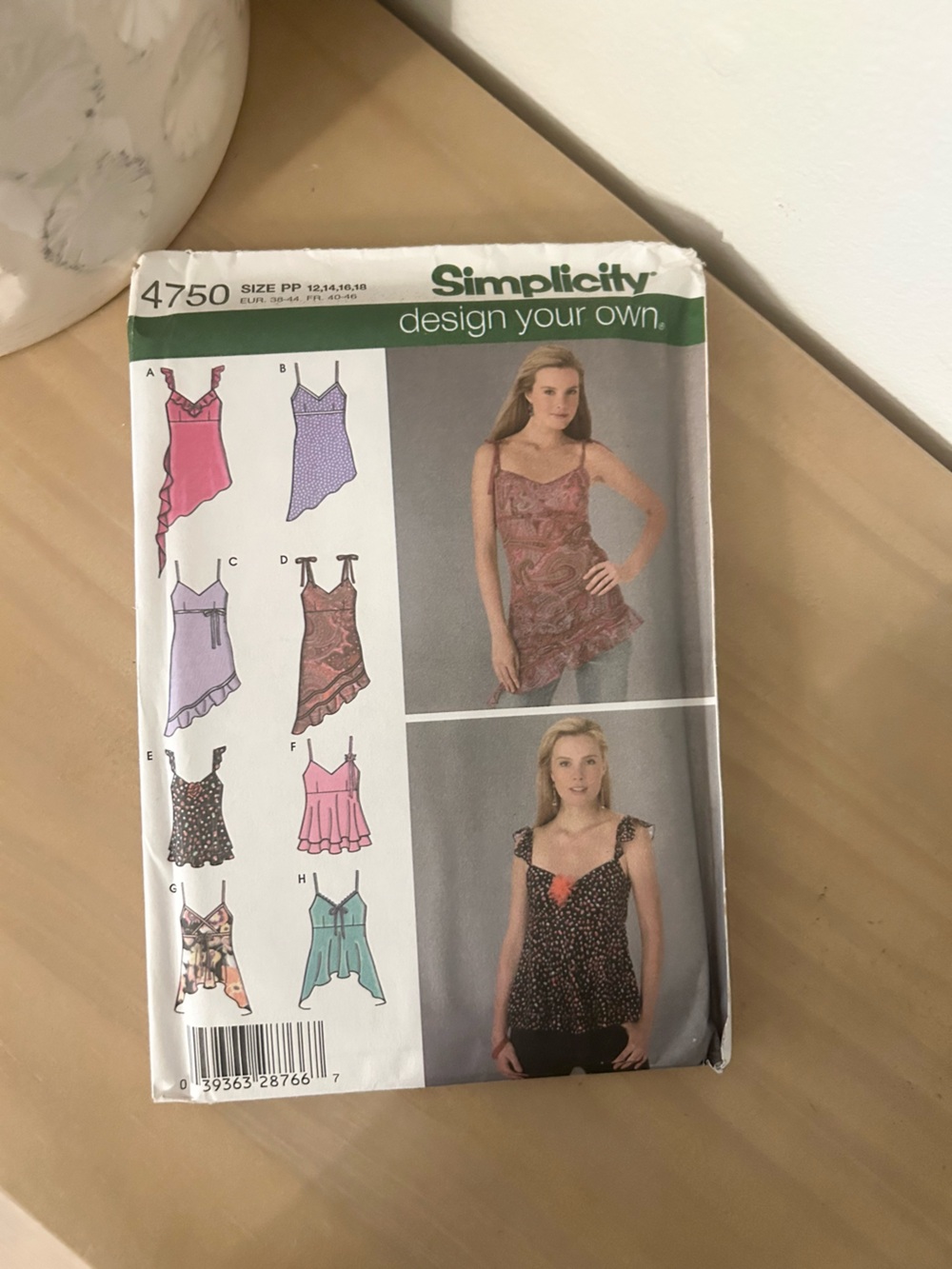 Vintage Simplicity 4750 Misses Summer Tops Sewing Pattern 2004